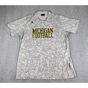 Nike Michigan Wolverines Football Jordan Dri-FIT Tee T-Shirt Men's XL Gray Tee